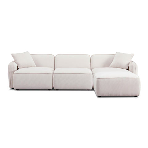 Travie Contemporary Modular Sectional in Corduroy L-Shape Sofa