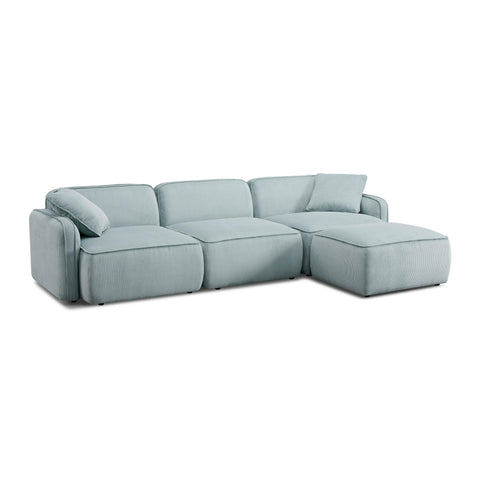 Travie Contemporary Modular Sectional in Corduroy L-Shape Sofa