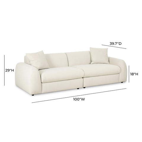 Kourtney Contemporary Standard Sofa with Curved Armrests