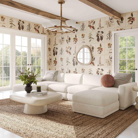 Perry Contemporary Chaise Sectional U Shape Modular Sofa