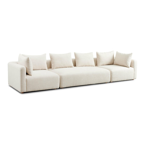 Contemporary Modular Sofa with Armrests and Loose Cushions