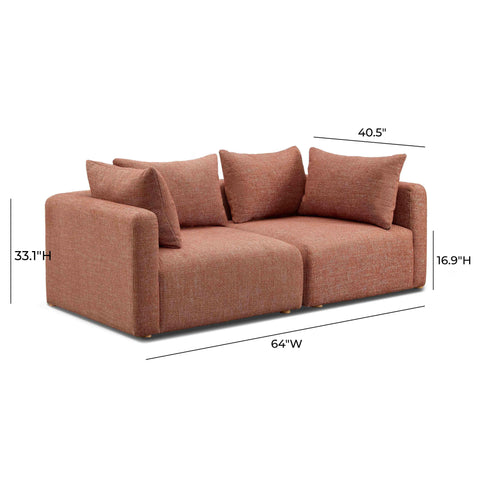 Hangover Contemporary Loveseat Sofa with Loose Cushions