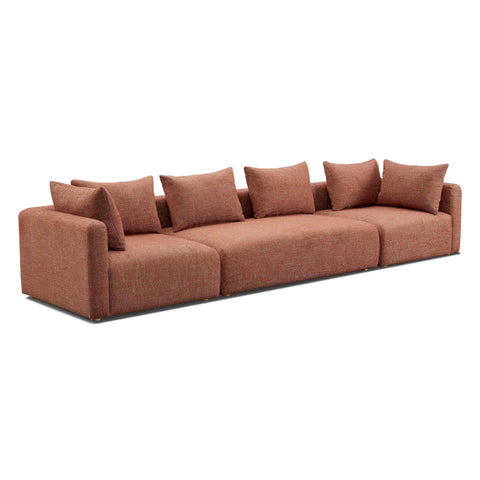 Contemporary Modular Sofa with Armrests and Loose Cushions