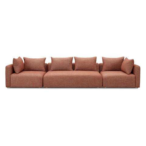Contemporary Modular Sofa with Armrests and Loose Cushions