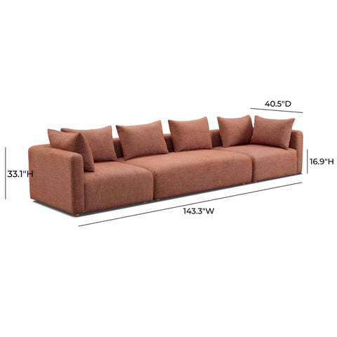 Contemporary Modular Sofa with Armrests and Loose Cushions