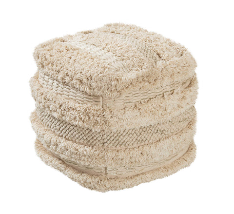 Timeless Minimalist Bohemian Hand Woven Pouf Ottoman
