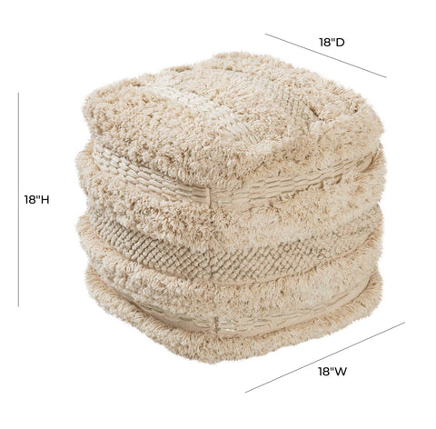 Timeless Minimalist Bohemian Hand Woven Pouf Ottoman