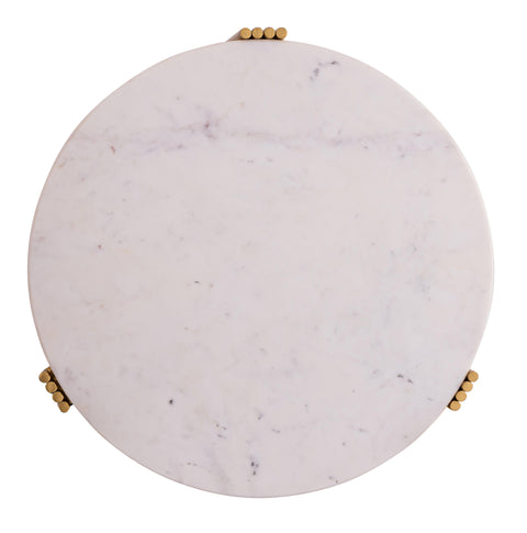 TOV Furniture Aya Space Saving Contemporary Round Marble Accent Table - 20 W
