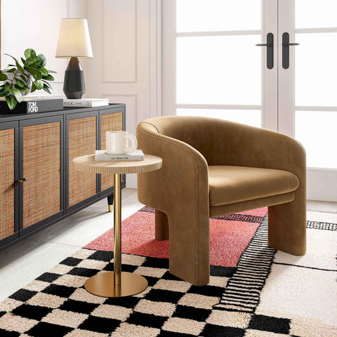 Fiona Space Saving Fluted Round Drum Accent Table