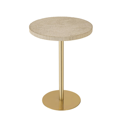 Fiona Space Saving Fluted Round Drum Accent Table