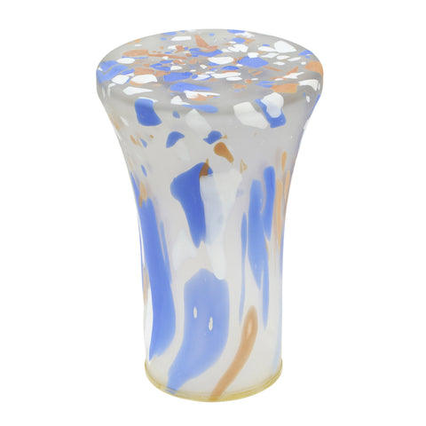 Space Saving Contemporary Curved Glass Drum Center Table