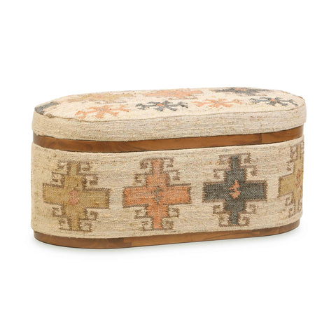 Timeless Minimalist Bohemian Storage Ottoman with Block Feet