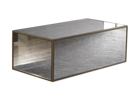 Lana Mirrored Modern Drum Coffee Table