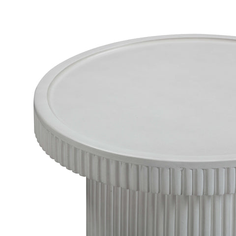 Space Saving Center Table with Fluted Drum Base Accent Table