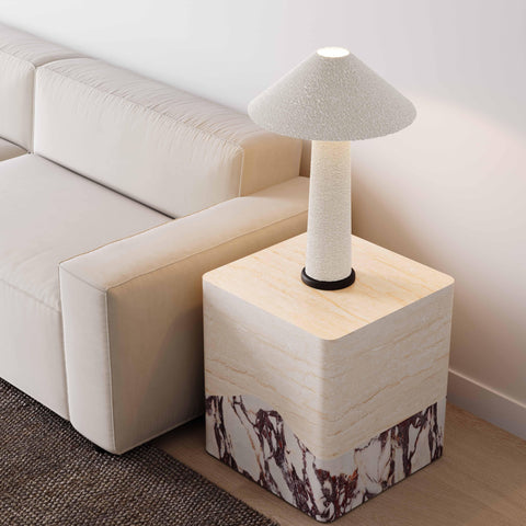 TOV Furniture Space Saving Modern Drum Square Accent Table