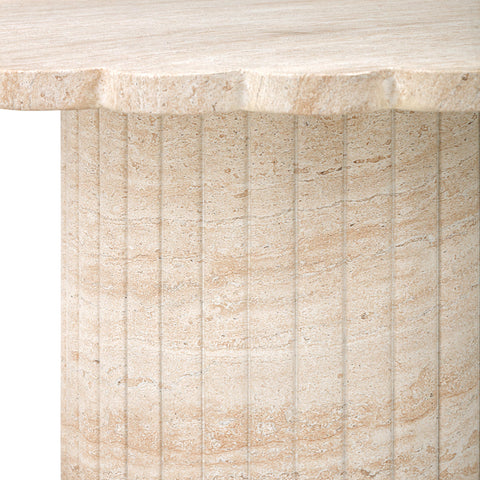 TOV Furniture Contemporary Freeform Drum Coffee Table with Fluted Base - 36 W