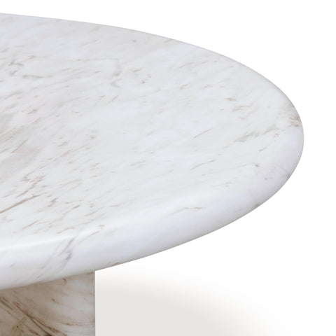 Outdoor Living & Garden Round Marble Drum Coffee Table
