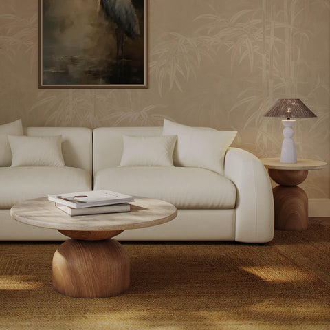 TOV Furniture Nature-Driven Modernist Round Drum Coffee Table