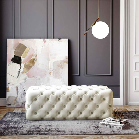Timeless Minimalist Chesterfield Tufted Velvet Cocktail Ottoman