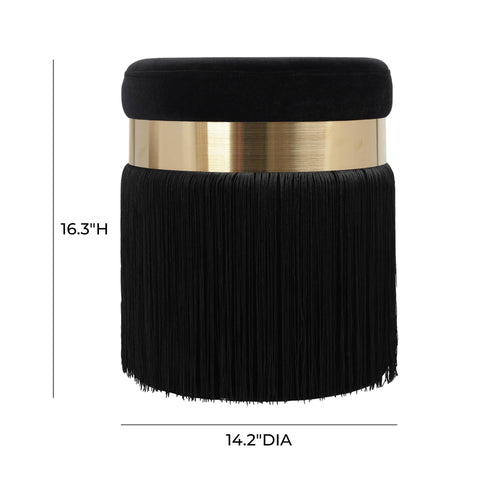 Melody Contemporary Fringe Pouf Ottoman