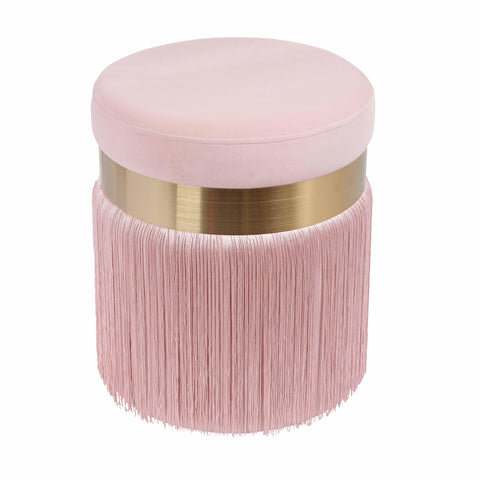 Melody Contemporary Fringe Pouf Ottoman