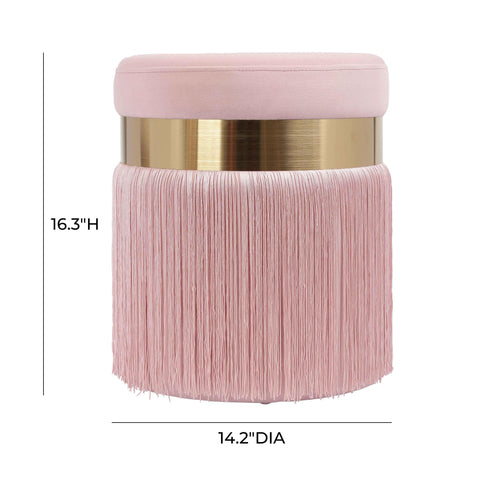 Melody Contemporary Fringe Pouf Ottoman