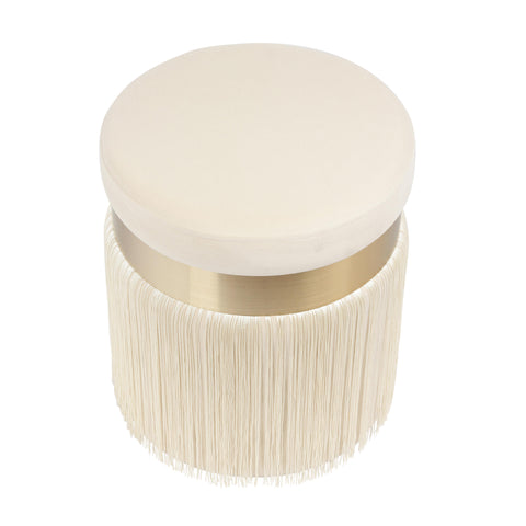 Melody Contemporary Fringe Pouf Ottoman