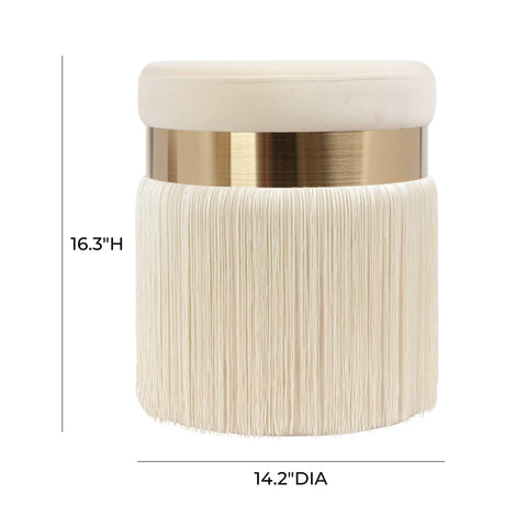 Melody Contemporary Fringe Pouf Ottoman