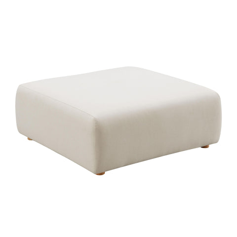 Timeless Minimalist Cocktail Ottoman with Pad Feet in Cream