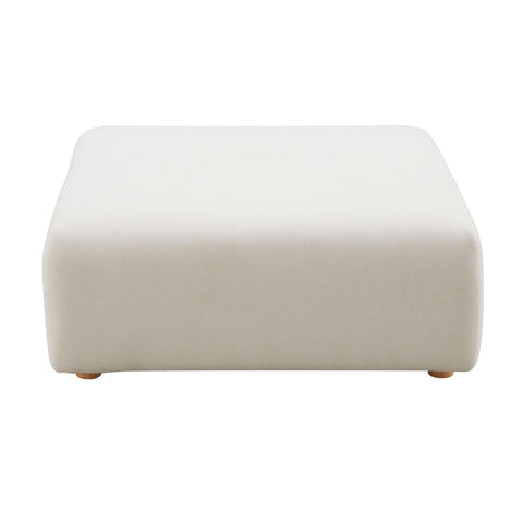 Timeless Minimalist Cocktail Ottoman with Pad Feet in Cream