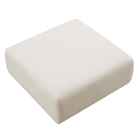 Timeless Minimalist Cocktail Ottoman with Pad Feet in Cream