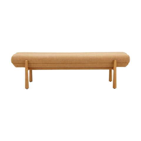 Soft Scandinavian Upholstered Lounge Bench with Block Legs
