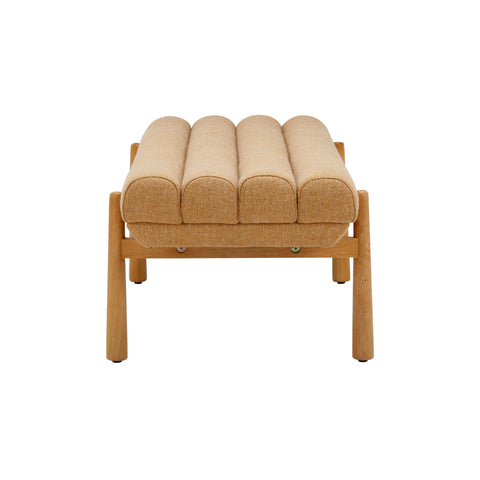 Soft Scandinavian Upholstered Lounge Bench with Block Legs