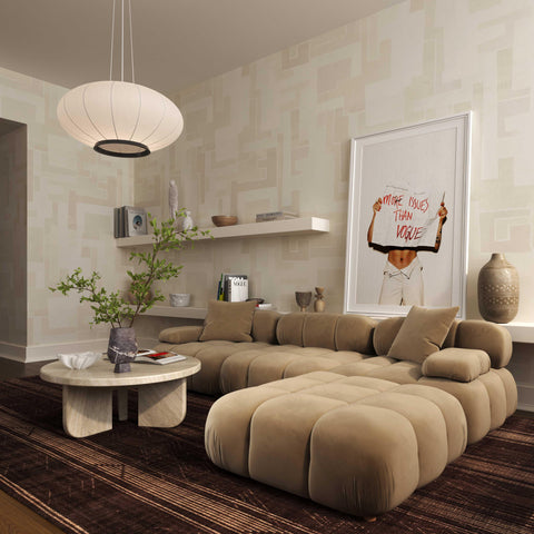 Timeless Minimalist Modern Tufted Velvet Pouf Ottoman