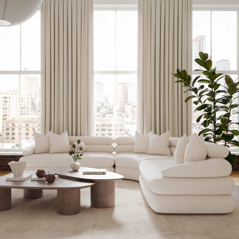 Rhema Timeless Minimalist Curved Drum Coffee Table