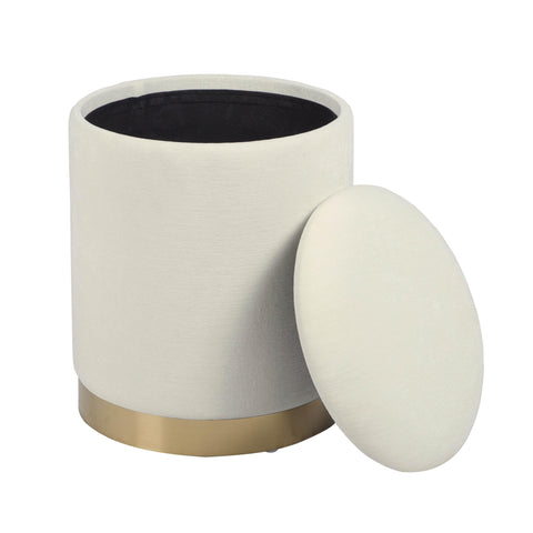 Space Saving Modern Chenille Upholstered Storage Ottoman