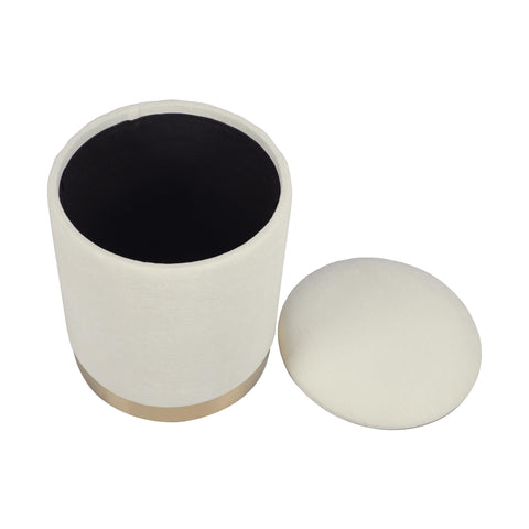 Space Saving Modern Chenille Upholstered Storage Ottoman