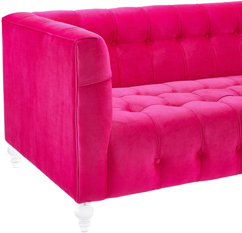 Bea Contemporary Velvet Tuxedo Sofa with Button Detailing