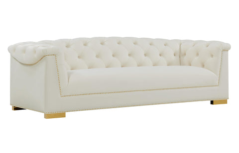 Farah Chesterfield Sofa with Button Detailing and Rolled Arms