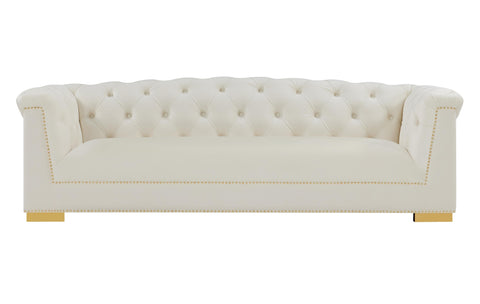 Farah Chesterfield Sofa with Button Detailing and Rolled Arms