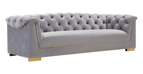 Farah Chesterfield Sofa with Button Detailing and Rolled Arms