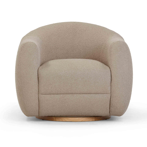 Timeless Minimalist Barrel Lounge Chair with Plinth Base