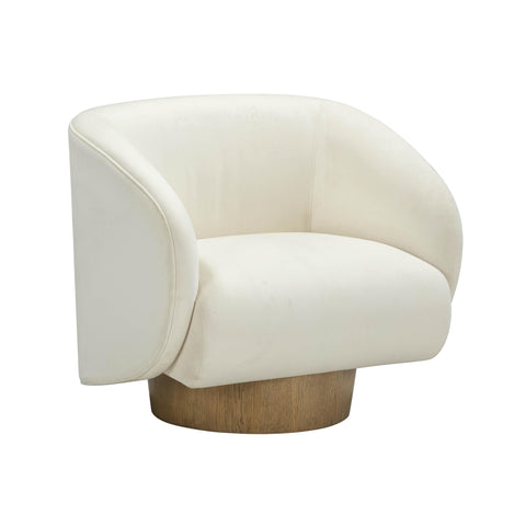 Timeless Minimalist Modern Barrel Accent Chair with Plinth Base