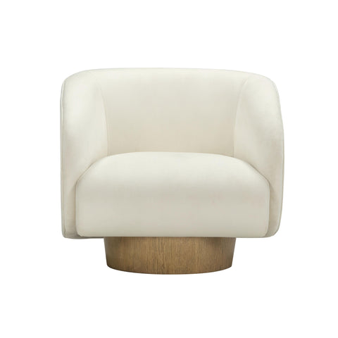 Timeless Minimalist Modern Barrel Accent Chair with Plinth Base