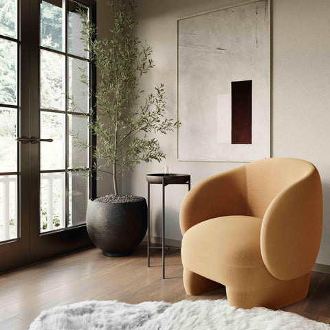 Timeless Minimalist Modern Barrel Accent Chair