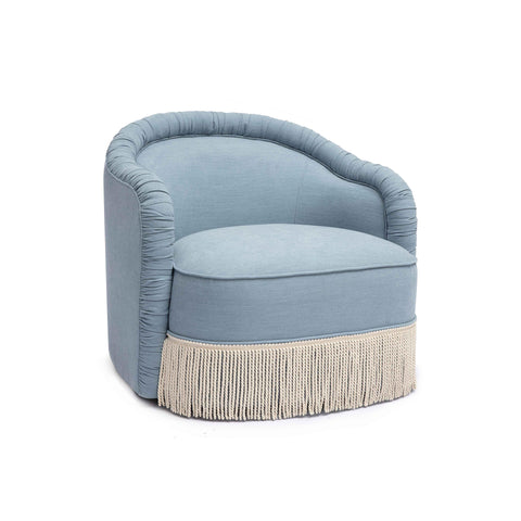 Artful Traditionalist Barrel Upholstered Lounge Chair