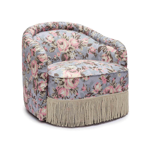 Artful Traditionalist Barrel Lounge Chair Bohemian Style