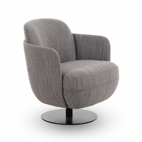 Timeless Minimalist Barrel High Back Modern Glider Lounge Chair