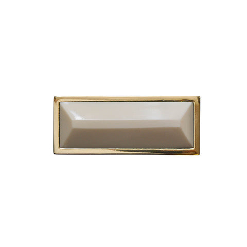 Modern Polished Brass Rectangle Cabinet Knob with Resin Inlay