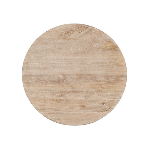 LH Imports Truffle Timeless Minimalist Drum Coffee Table